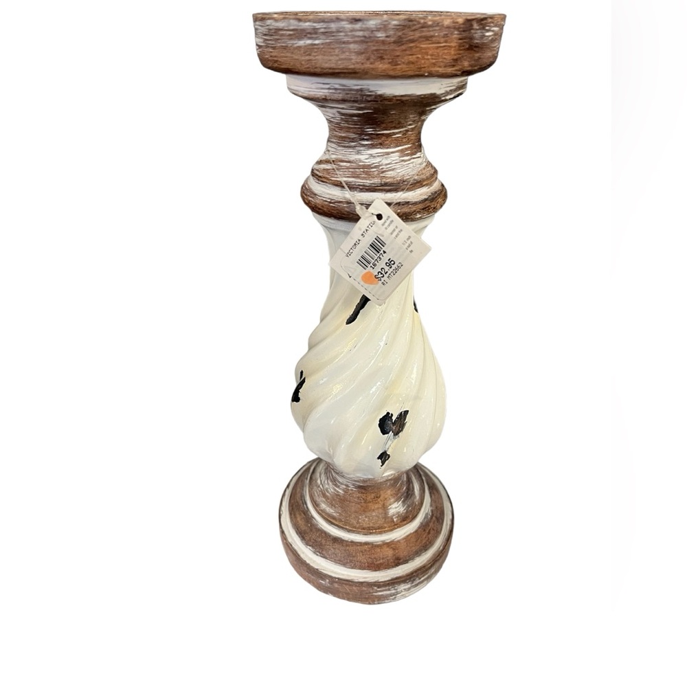 NEW- Decor- White- Black Polka Dot spots - candle holder